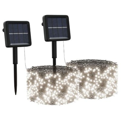 vidaXL Solar Fairy Lights 2 pcs 2x200 LED Cold White Indoor Outdoor Image 1
