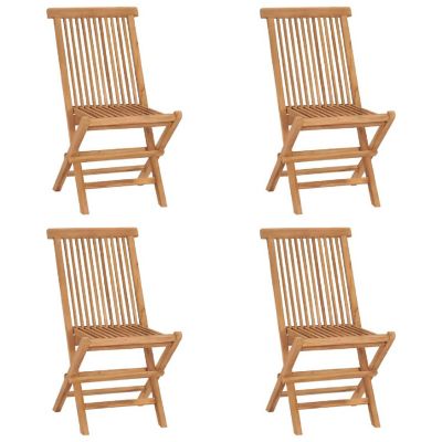 vidaXL Solid Teak Wood Folding Patio Chairs 4 pcs Image 1