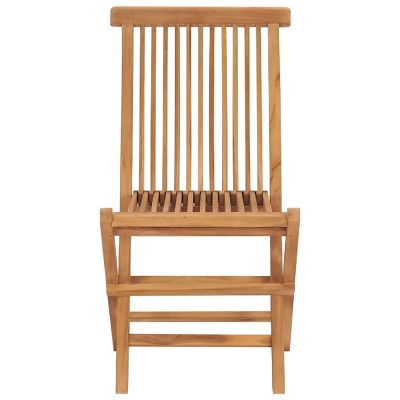 vidaXL Solid Teak Wood Folding Patio Chairs 4 pcs Image 3