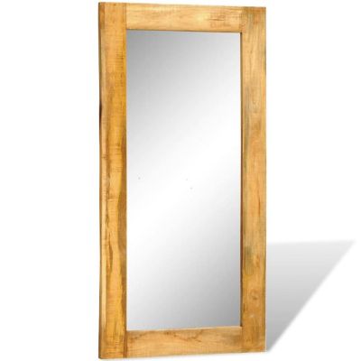 vidaXL Solid Wood Framed Rectangle Wall Mirror 47.2"x23.6" Image 3