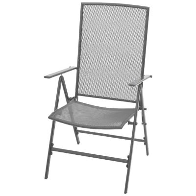 vidaXL Stackable Patio Chairs 2 pcs Steel Anthracite Image 3