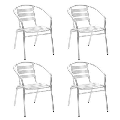 vidaXL Stackable Patio Chairs 4 pcs Aluminum Image 1