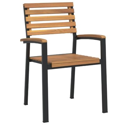 vidaXL Stackable Patio Chairs 4 pcs Solid Wood Acacia and Metal Image 3