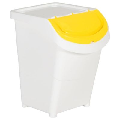 vidaXL Stackable Waste Bins with Lids 3 pcs White PP 31.7 gal Image 1