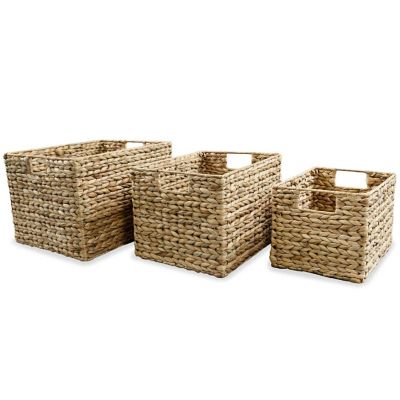 vidaXL Storage Basket Set 3 Pieces Water Hyacinth Image 1