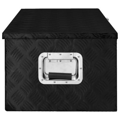 vidaXL Storage Box Black 35.4"x18.5"x13.2" Aluminum Image 3
