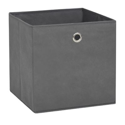 vidaXL Storage Boxes 10 pcs Non-woven Fabric 11"x11"x11" Gray Image 1