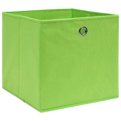 vidaXL Storage Boxes 4 pcs Green 12.6"x12.6"x12.6" Fabric Image 1