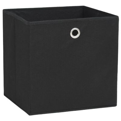 vidaXL Storage Boxes 4 pcs Non-woven Fabric 11"x11"x11" Black Image 1