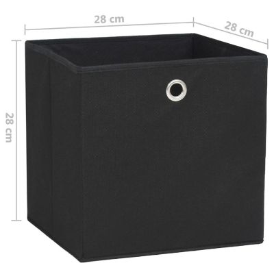 vidaXL Storage Boxes 4 pcs Non-woven Fabric 11"x11"x11" Black Image 3