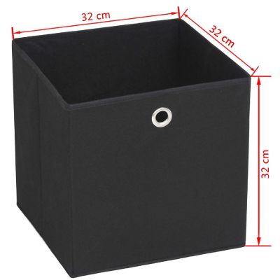 vidaXL Storage Boxes 4 pcs Non-woven Fabric 12.6"x12.6"x12.6" Black Image 3
