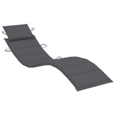vidaXL Sun Lounger Cushion Anthracite 73.2"x22.8"x1.2" Oxford Fabric Image 2