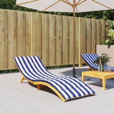 vidaXL Sun Lounger Cushion Blue&White Stripe Oxford Fabric Image 1