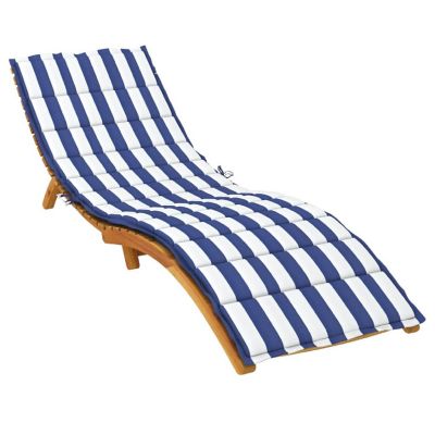 vidaXL Sun Lounger Cushion Blue&White Stripe Oxford Fabric Image 3