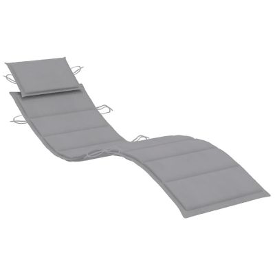 vidaXL Sun Lounger Cushion Gray 73.2"x22.8"x1.2" Oxford Fabric Image 2