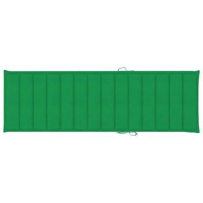 vidaXL Sun Lounger Cushion Green 78.7"x27.6"x1.2" Oxford Fabric Image 3