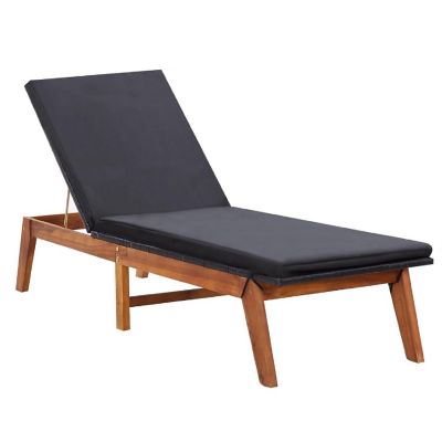 vidaXL Sun Loungers 2 pcs with Table Poly Rattan and Solid Acacia Wood Image 2