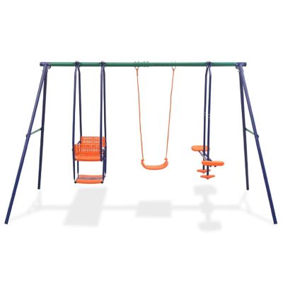 vidaXL Swing Set with 5 Seats Orange Image 1