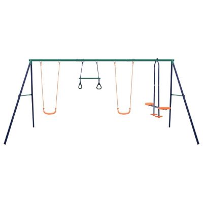 vidaXL Swing Set with Gymnastic Rings and 4 Seats Steel Image 1