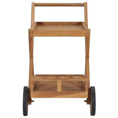 vidaXL Tea Trolley Solid Teak Wood Image 2