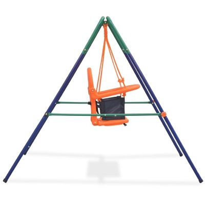 vidaXL Toddler Swing Set with Safety Harness Orange Image 2
