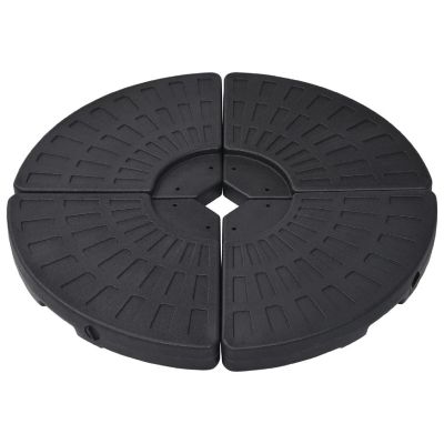vidaXL Umbrella Base Fan-shaped 4 pcs Black Image 1