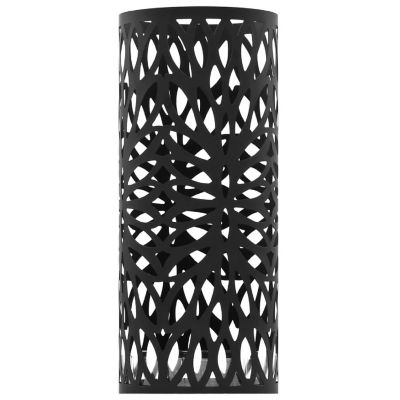 vidaXL Umbrella Stand Leaves Steel Black Image 2