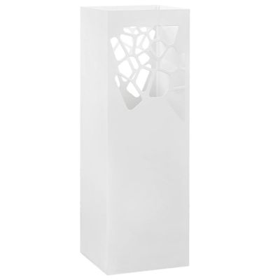 vidaXL Umbrella Stand Stones Steel White Image 1