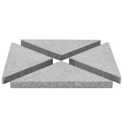 vidaXL Umbrella Weight Plates 4 pcs Gray Granite Triangular 132.3 lb Image 1