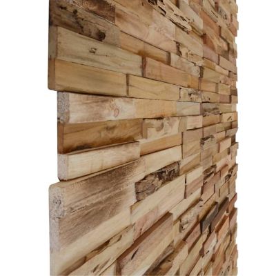 vidaXL Wall Cladding Panels 10 pcs 11.1 ft&#178; Recycled Teak Wood Image 3