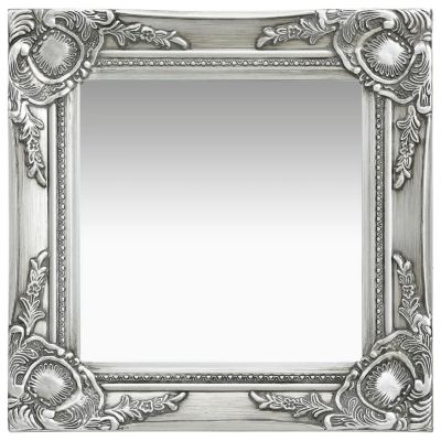 vidaXL Wall Mirror Baroque Style 15.7"x15.7"Silver Image 1