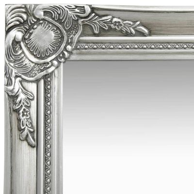 vidaXL Wall Mirror Baroque Style 15.7"x15.7"Silver Image 2