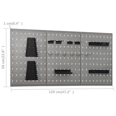 vidaXL Workbench with Three Wall Panels Image 3