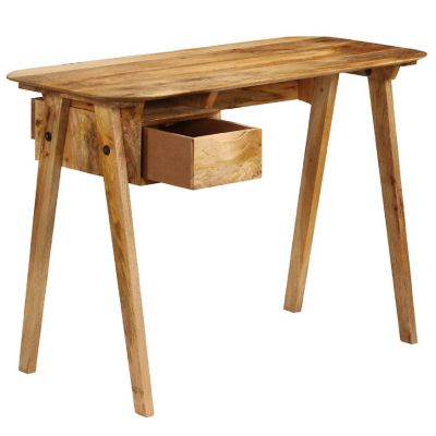 vidaXL Writing Desk 43.3"x19.7"x29.9" Solid Mango Wood Image 2