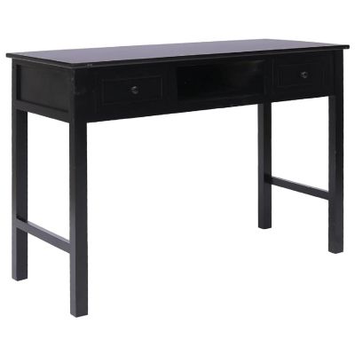 vidaXL Writing Desk Black 43.3"x17.7"x29.9" Wood Image 1