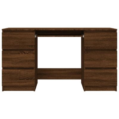 vidaXL Writing Desk Brown Oak 55.1"x19.7"x30.3" Engineered Wood Image 3