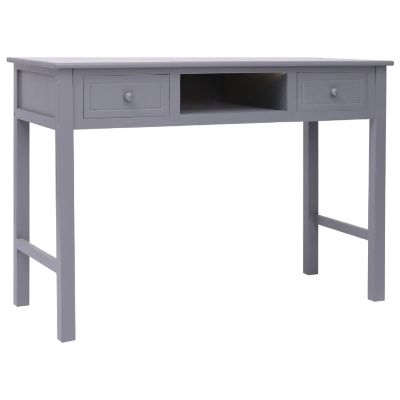 vidaXL Writing Desk Gray 43.3"x17.7"x29.9" Wood Image 2