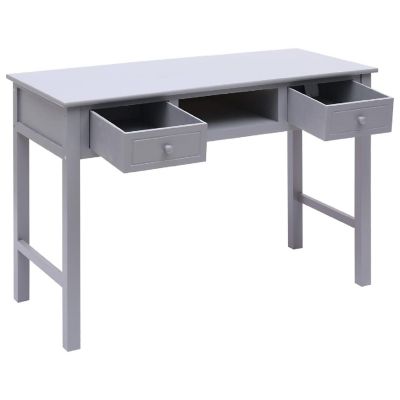 vidaXL Writing Desk Gray 43.3"x17.7"x29.9" Wood Image 3