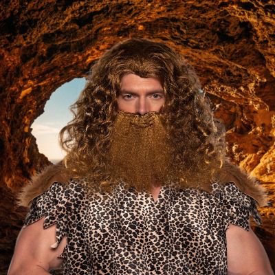 Viking Wig & Beard Adult Costume Set  Brown Image 1
