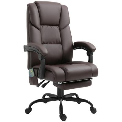 Vinsetto High Back Massage Office Desk Chair 6 Point Vibrating Pillow Computer Recliner Chair Image 1
