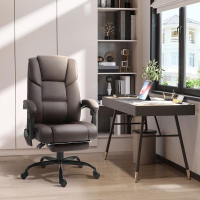 Vinsetto High Back Massage Office Desk Chair 6 Point Vibrating Pillow Computer Recliner Chair Image 2