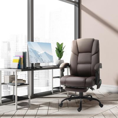 Vinsetto High Back Massage Office Desk Chair 6 Point Vibrating Pillow Computer Recliner Chair Image 3
