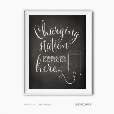 Vintage Chalkboard Charging Station Sign Image 2