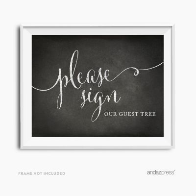 Vintage Chalkboard Guest Tree Sign Image 1