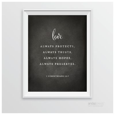 Vintage Chalkboard Love Protects 8.5x11 Image 1
