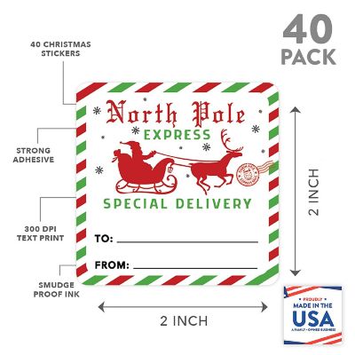 Vintage North Pole To/From Stickers Image 1