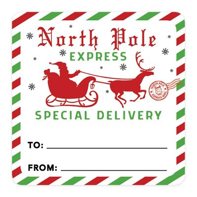 Vintage North Pole To/From Stickers Image 3