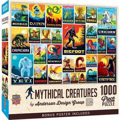 Vintage Posters - Mythical Creatures 1000 Piece Jigsaw Puzzle Image 1