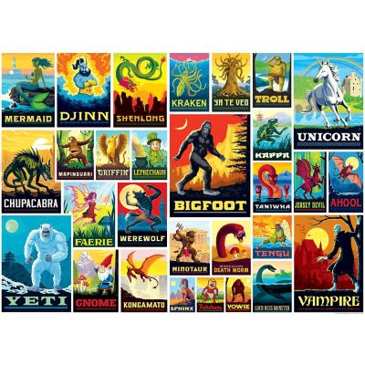 Vintage Posters - Mythical Creatures 1000 Piece Jigsaw Puzzle Image 2