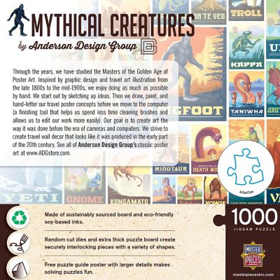 Vintage Posters - Mythical Creatures 1000 Piece Jigsaw Puzzle Image 3